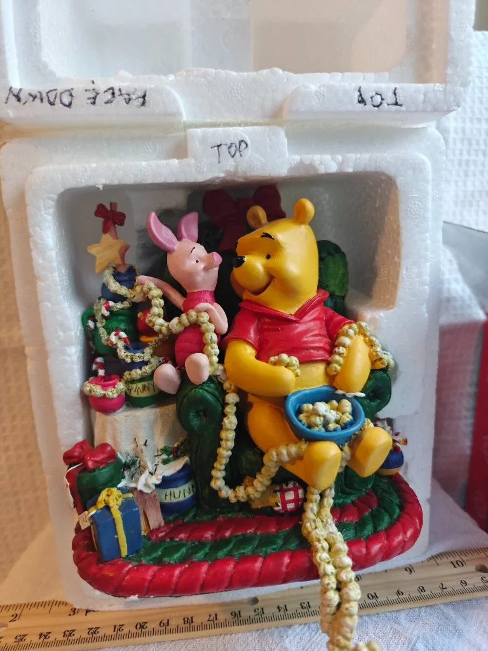 Vintage 1996 Disney Santa's Best Winnie the Pooh Piglet Stocking Hanger Holder